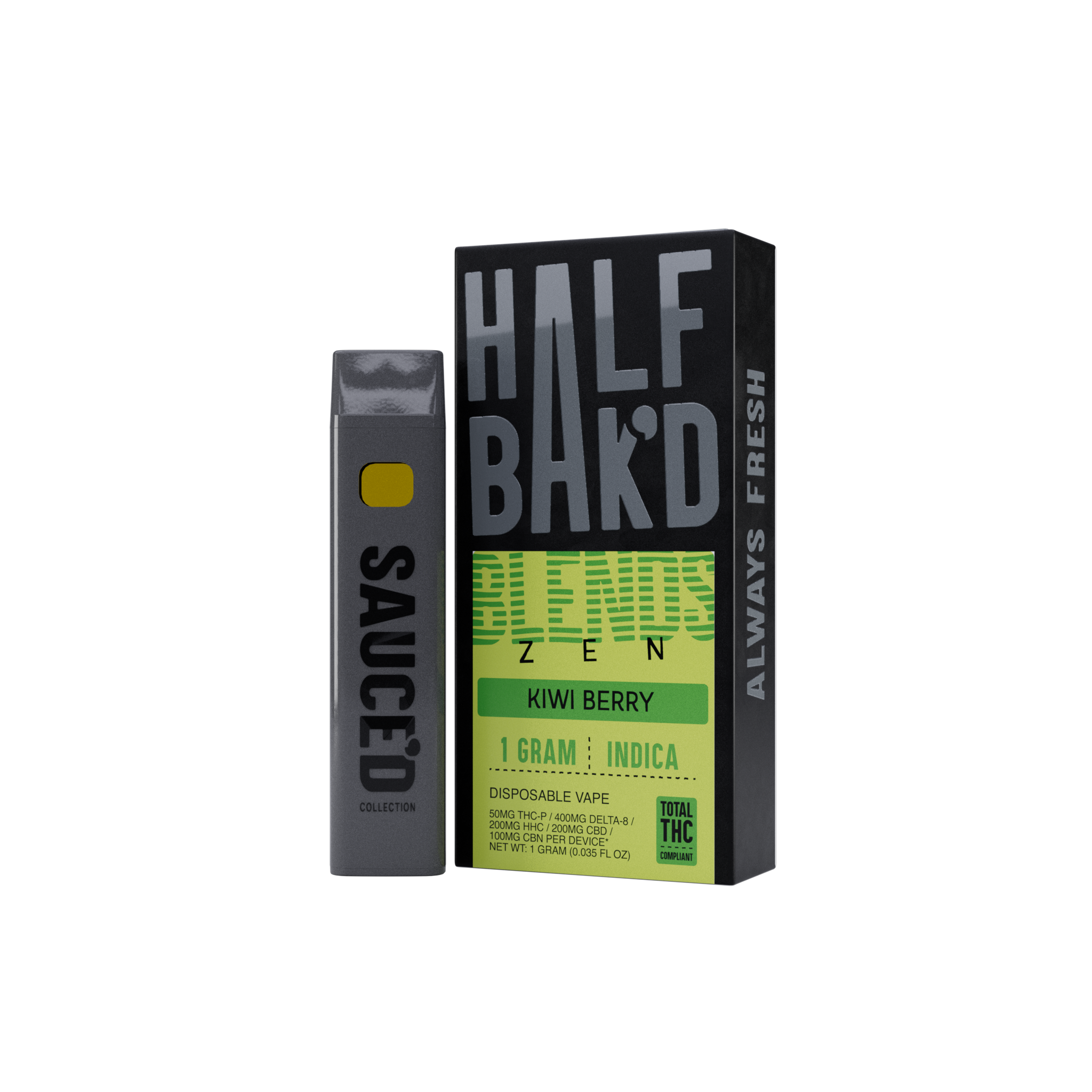 Kiwi-Berry-1G-Indica-Disposable-Zen-Blend-HALF-BAK-D-Disposable-1-43510406381857-1.png Kiwi Berry | 1G Indica Disposable | Zen Blend - Image 1