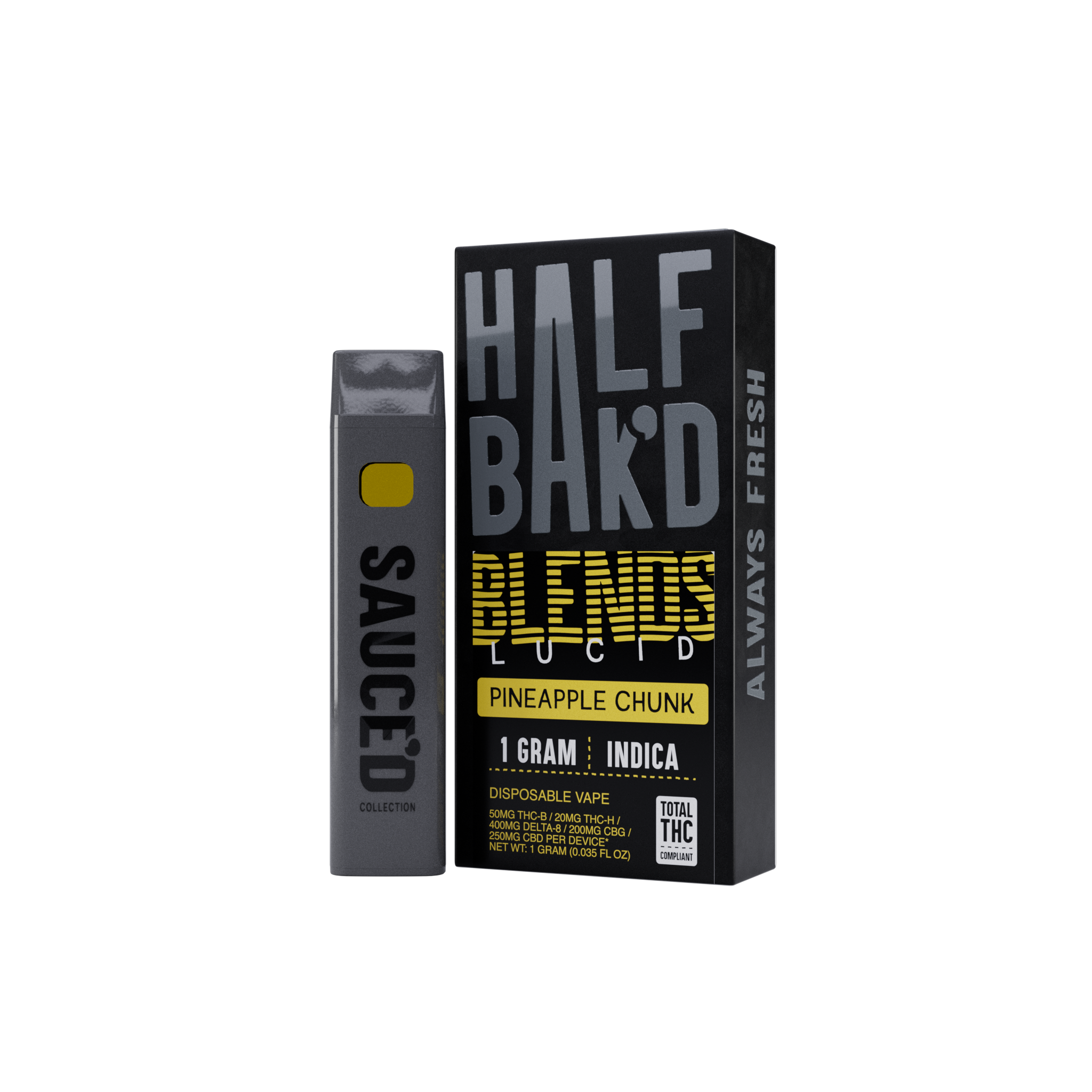Pineapple-Chunk-1G-Indica-Disposable-Lucid-Blend-HALF-BAK-D-Disposable-1-43510405431585-1.png Pineapple Chunk | 1G Indica Disposable | Lucid Blend - Image 1