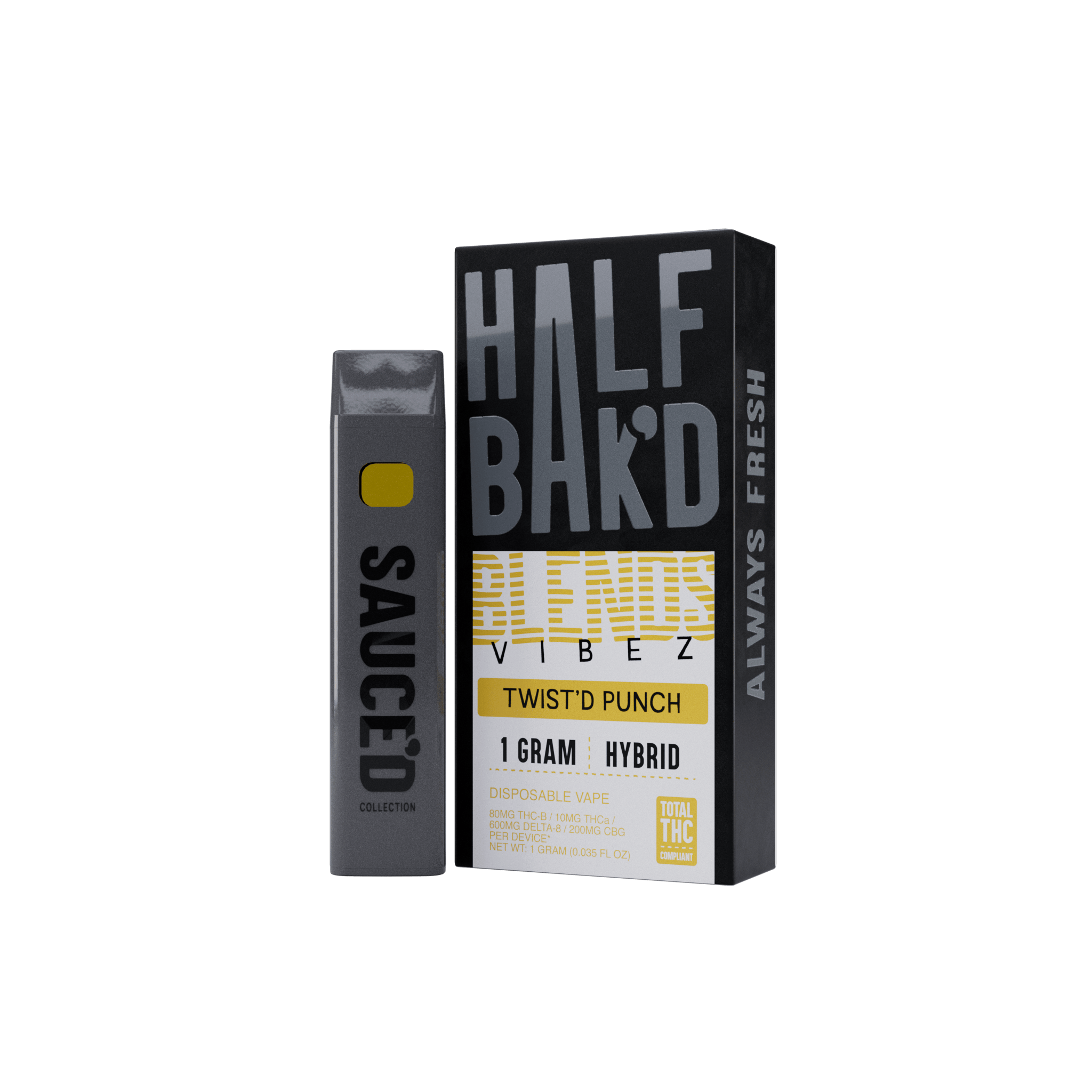 Twist-d-Punch-1G-Hybrid-Disposable-Vibez-Blend-HALF-BAK-D-Disposable-1-44504491852065-1.png Twist'd Punch | 1G Hybrid Disposable | Vibez Blend - Image 1